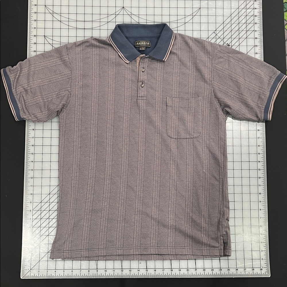 Vintage checkered striped polo - 90s